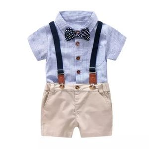 New! Blue Striped Suspender Suit/ Easter Outfit